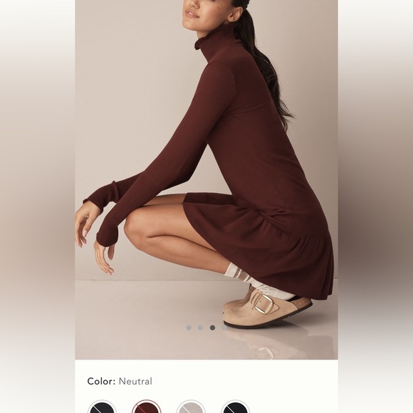 NWT new medium Anthropologie sundays Andes sweater dress burgundy mock neck - Picture 10 of 16